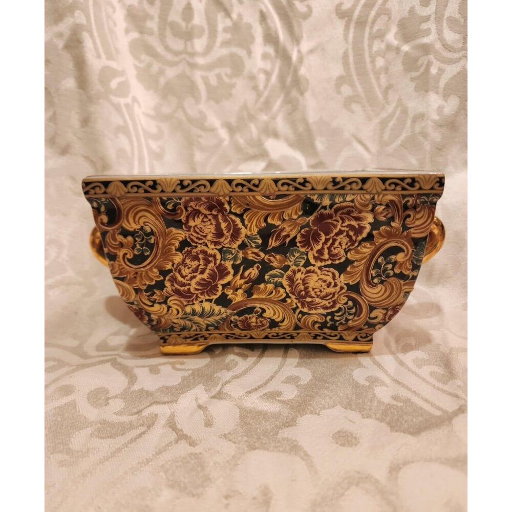 Vintage Porcelain Asian Vase - Square Dish